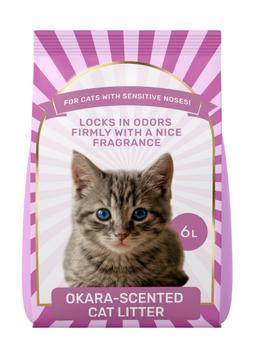 Clumping Tofu Cat Litter with Peach Scent 6 L 1