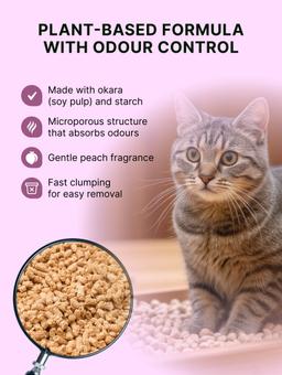 Clumping Tofu Cat Litter with Peach Scent 6 L 5