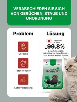 Żwirek dla kota typu tofu z naturalnym jabłkiem. Zbrylający się i nadający się do spłukiwania w toalecie. Granulat tabletkowy. Pojemność: 7 litrów. 4