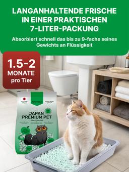 Żwirek dla kota typu tofu z naturalnym jabłkiem. Zbrylający się i nadający się do spłukiwania w toalecie. Granulat tabletkowy. Pojemność: 7 litrów. 6