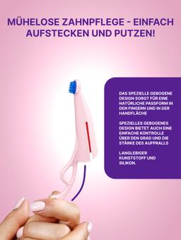 Anatomische Zahnbürste auf Silikonbasis für das Zahnhygienetraining (rosa) 7