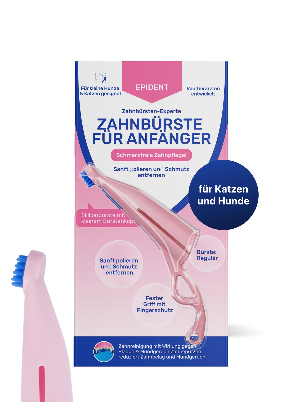Anatomische Zahnbürste auf Silikonbasis für das Zahnhygienetraining (rosa)