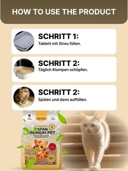Wiesengräser pelletierte Katzenstreu Japan Premium Pet zum Training von Kätzchen, Klumpen und Toilettenspülungen, 7 L 6