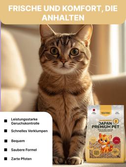 Wiesengräser pelletierte Katzenstreu Japan Premium Pet zum Training von Kätzchen, Klumpen und Toilettenspülungen, 7 L 7