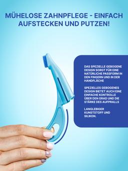 Anatomische Zahnbürste auf Silikonbasis für das Zahnhygienetraining (blau) 6