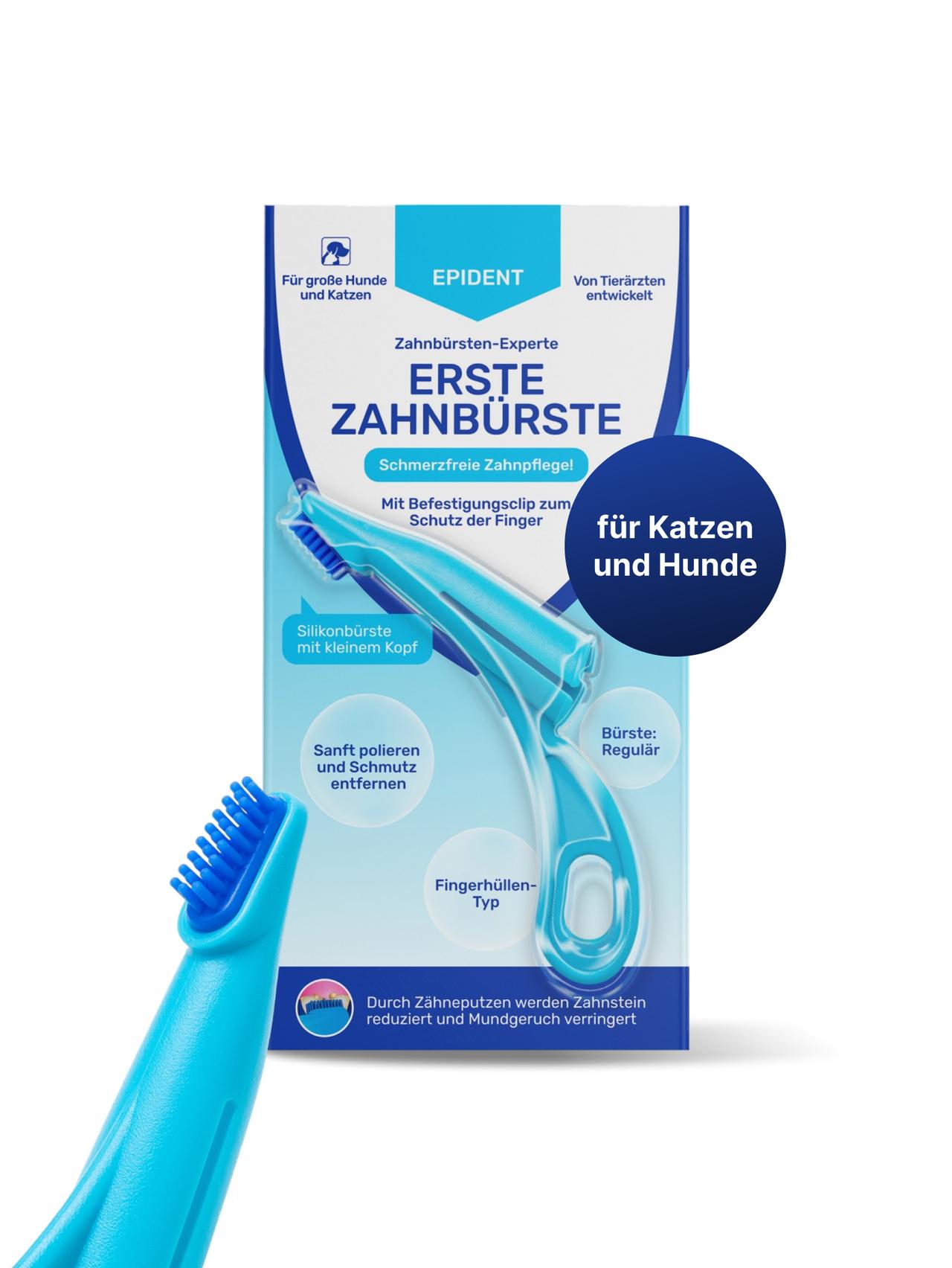 Anatomische Zahnbürste auf Silikonbasis für das Zahnhygienetraining (blau)