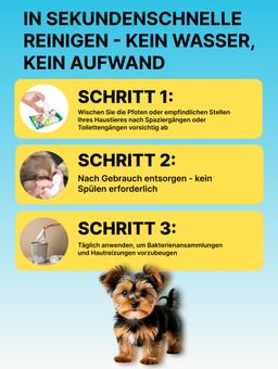 Nasstücher für Basispflege für Pfoten und Bereich unter dem Schwanz von Hunden und Katzen. 90 St. 5