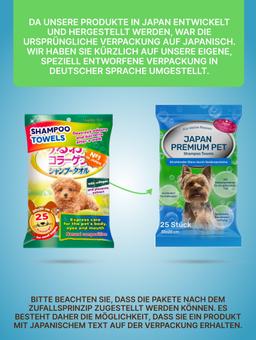 Shampoo-Tücher zum schnellen Baden ohne Wasser mit der Hautallergie-Präventionsfunktionund trockener Dermatitis vorzubeugen. Mit Seidenprotein und Honigextrakt. Für kleine und mittlere Hunde. 25 St. 13