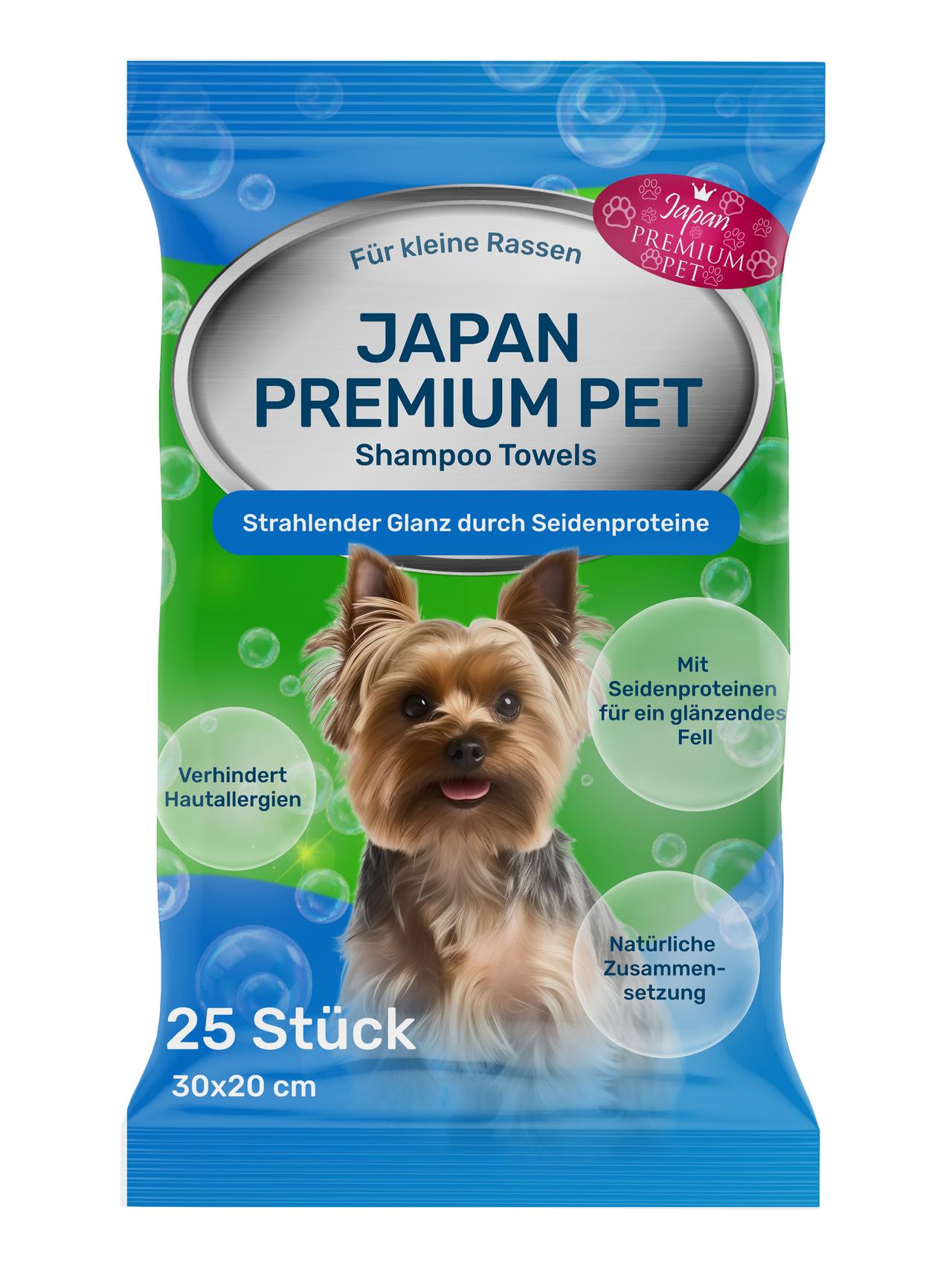Shampoo-Tücher zum schnellen Baden ohne Wasser mit der Hautallergie-Präventionsfunktionund trockener Dermatitis vorzubeugen. Mit Seidenprotein und Honigextrakt. Für kleine und mittlere Hunde. 25 St.