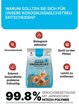 Katzenstreu Kokosmilch mit Bambusextrakt – Klumpende Katzenstreu, Staubarm, Geruchskontrolle, 6 l 3