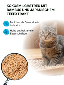 Katzenstreu Kokosmilch mit Bambusextrakt – Klumpende Katzenstreu, Staubarm, Geruchskontrolle, 6 l 7