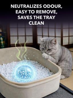 Cellulose-polymer cat litter with a blue indicator, hypoallergenic, antibacterial, clumps and flushes into the toilet, 7 liters / flushable filler 2