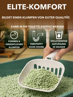 Grüne Erbsen Bambusextrakt Japanischer Tee. Pelletierte Katzenstreu, klumpt und spült in die Toilette. 6 L 4