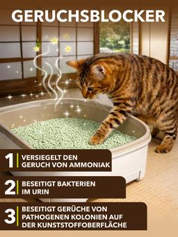 Grüne Erbsen Bambusextrakt Japanischer Tee. Pelletierte Katzenstreu, klumpt und spült in die Toilette. 6 L 5