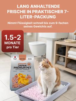Pelletierte Katzenstreu aus Tofu und Pfirsich, klumpt und spült in die Toilette. 7 L 3