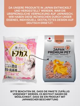 Pelletierte Katzenstreu aus Tofu und Pfirsich, klumpt und spült in die Toilette. 7 L 9