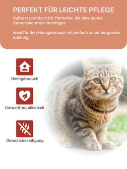 Pelletierte Katzenstreu aus Tofu und Pfirsich, klumpt und spült in die Toilette. 7 L 6