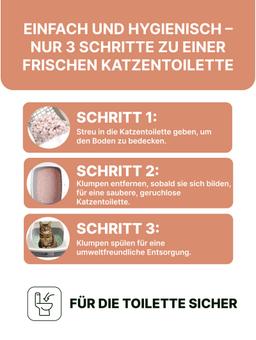 Pelletierte Katzenstreu aus Tofu und Pfirsich, klumpt und spült in die Toilette. 7 L 7