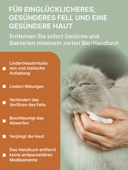 Shampoo-Tücher zum schnellen Baden ohne Wasser mit Kollagen und Plazenta für Katzen, 25 St. 2