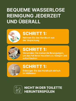 Shampoo-Tücher zum schnellen Baden ohne Wasser mit Kollagen und Plazenta für Katzen, 25 St. 5