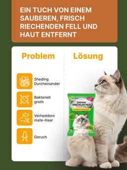 Shampoo-Tücher zum schnellen Baden ohne Wasser mit Kollagen und Plazenta für Katzen, 25 St. 6