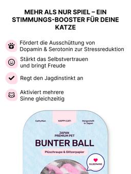 Wollknäuel mit raschelnden Bändern und einem Knäuel im Inneren. Mit Matatabi. Rosa 7