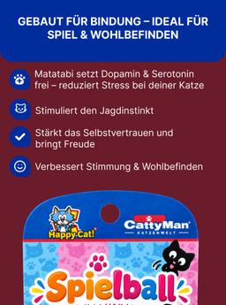 Wollknäuel mit raschelndem Schwanz und einem Knäuel im Inneren. Mit Matatabi. Blau 6