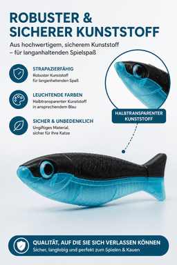 Katzenspielzeug Plastikfisch mit Matatabi, blau 2