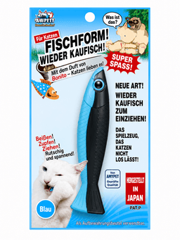 Katzenspielzeug Plastikfisch mit Matatabi, blau 1