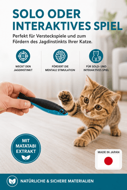 Katzenspielzeug Plastikfisch mit Matatabi, blau 3