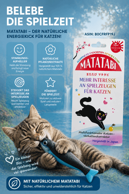 Katzenspielzeug Plastikfisch mit Matatabi, blau 5