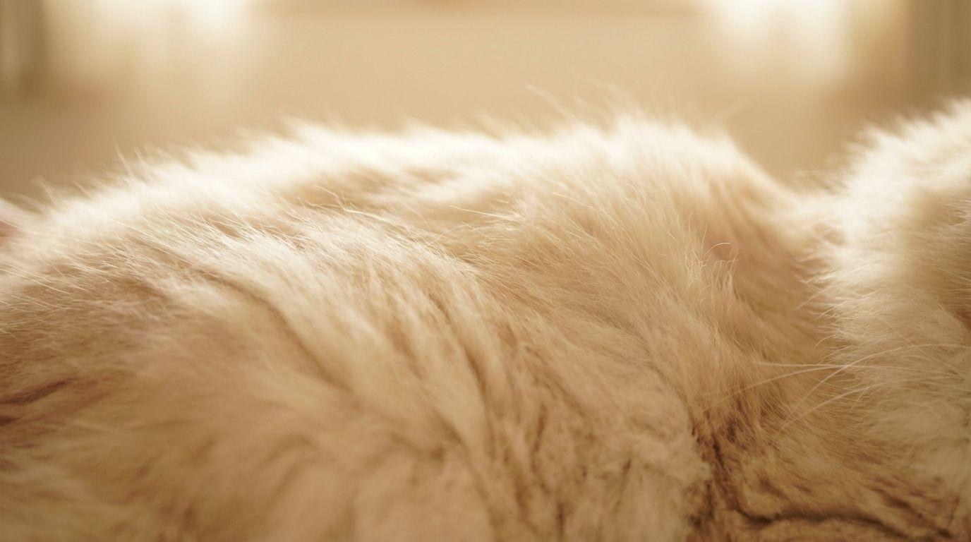Healthy, shiny cat fur close-up