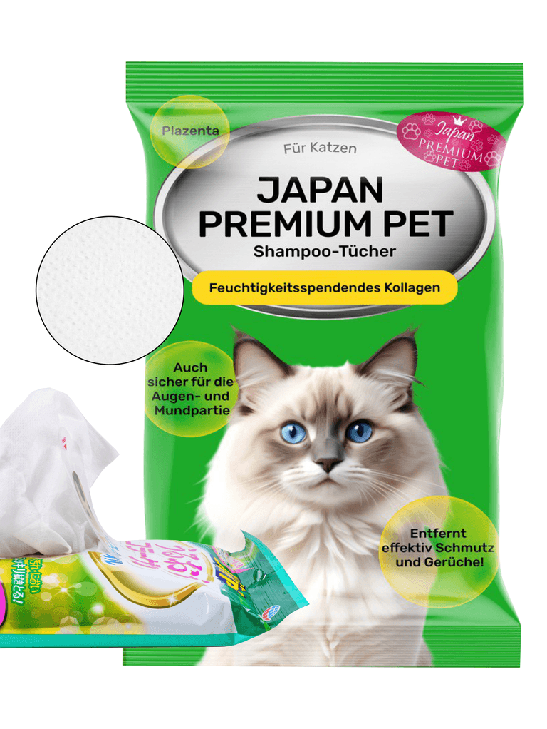 Shampoo-Tücher zum schnellen Baden ohne Wasser mit Kollagen und Plazenta für Katzen, 25 St.