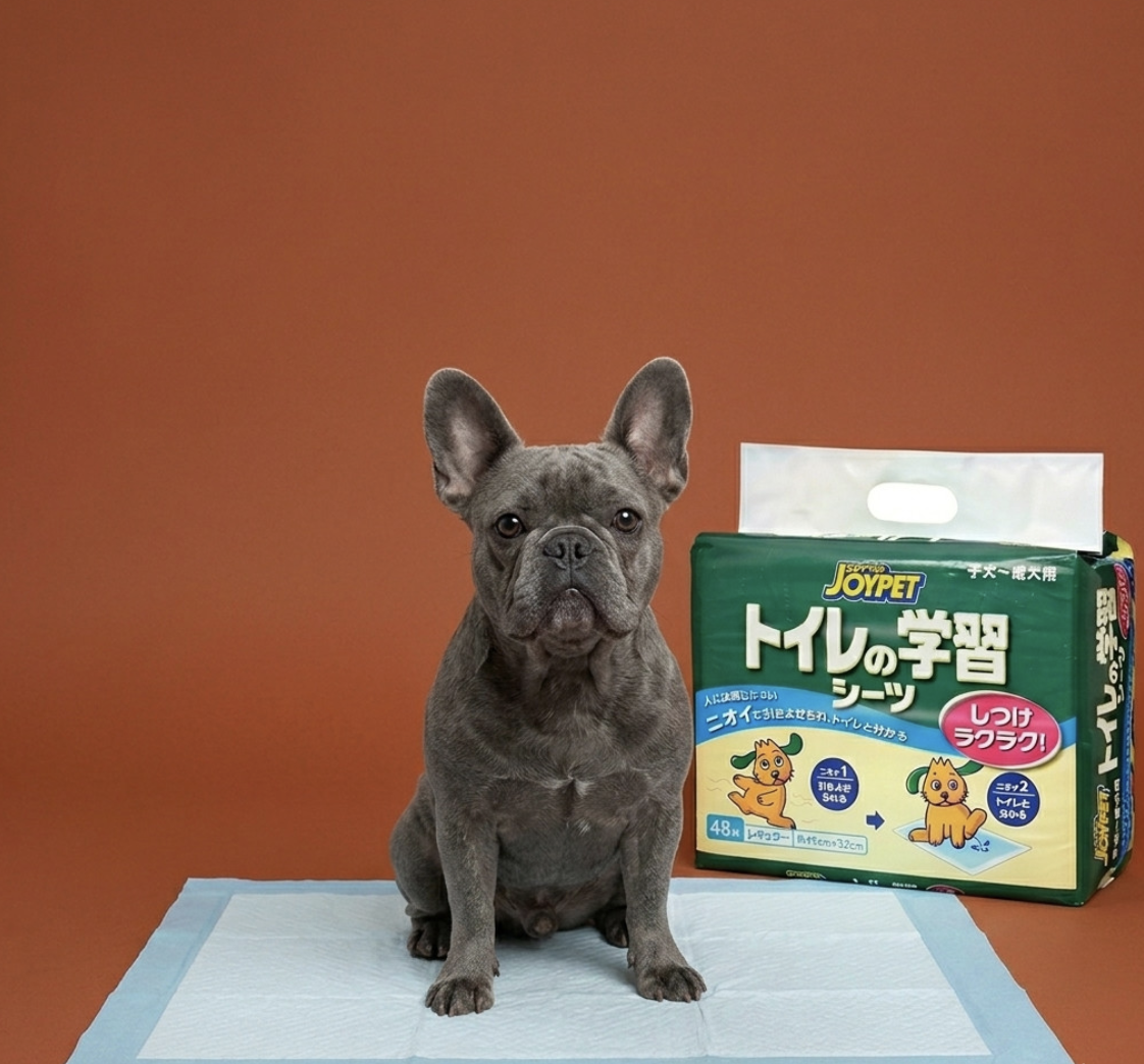 French Bulldog on training pad