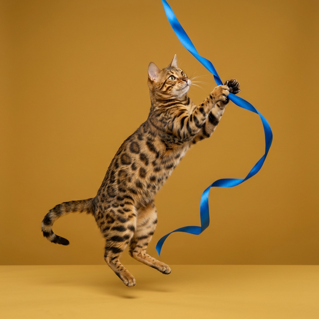 Bengalenkatze beim Spielen