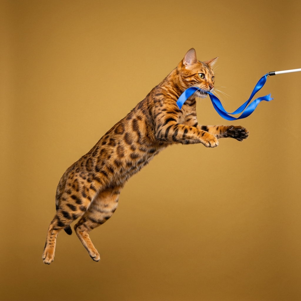 Bengalenkatze springt