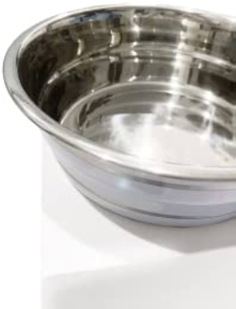 Chic Stainless Steel Bowl for Dogs, White, Size L