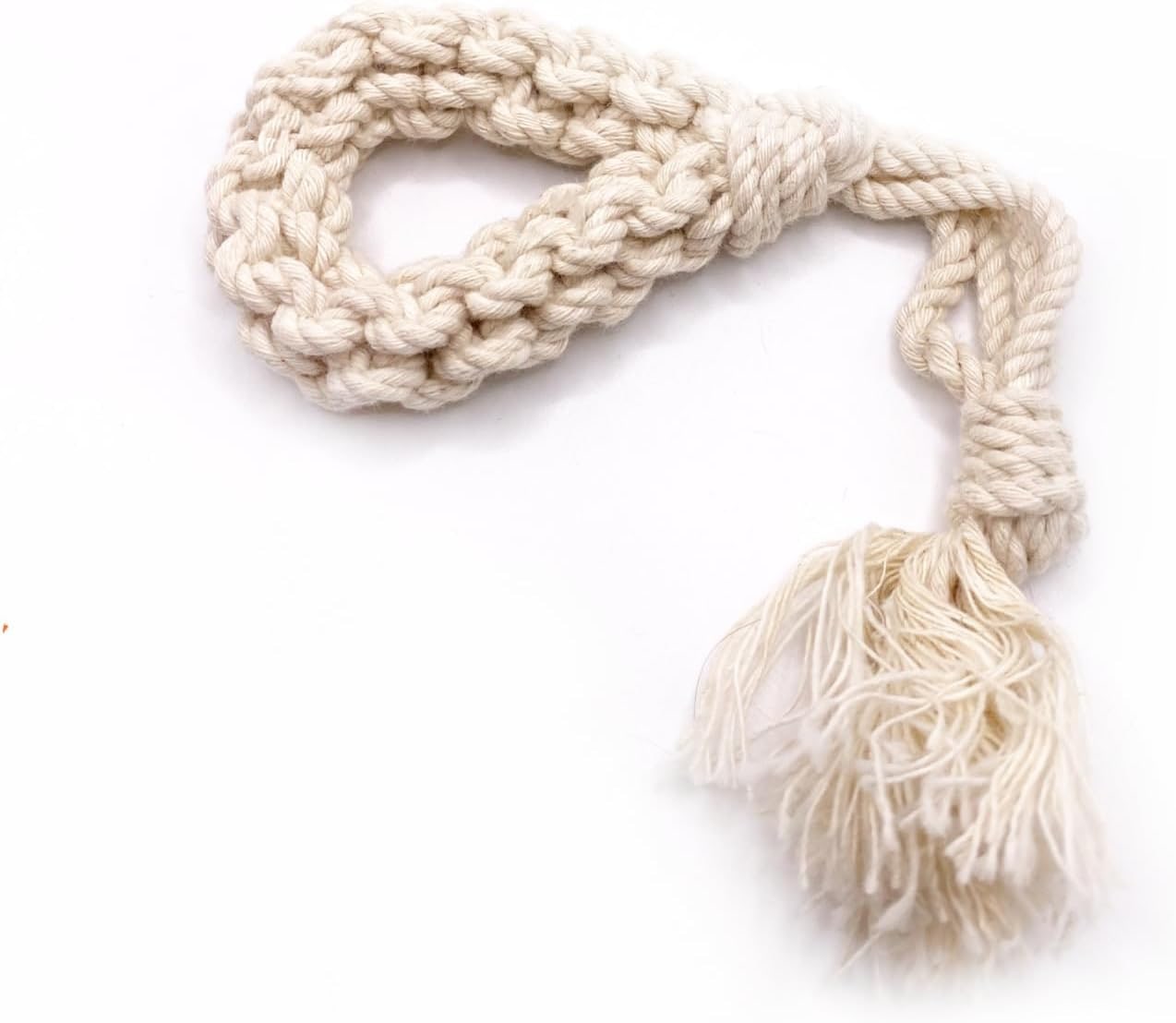 Two-Row Loop-Shaped Rope for Deep Brushing Made of Natural Dye-Free Cotton Mini