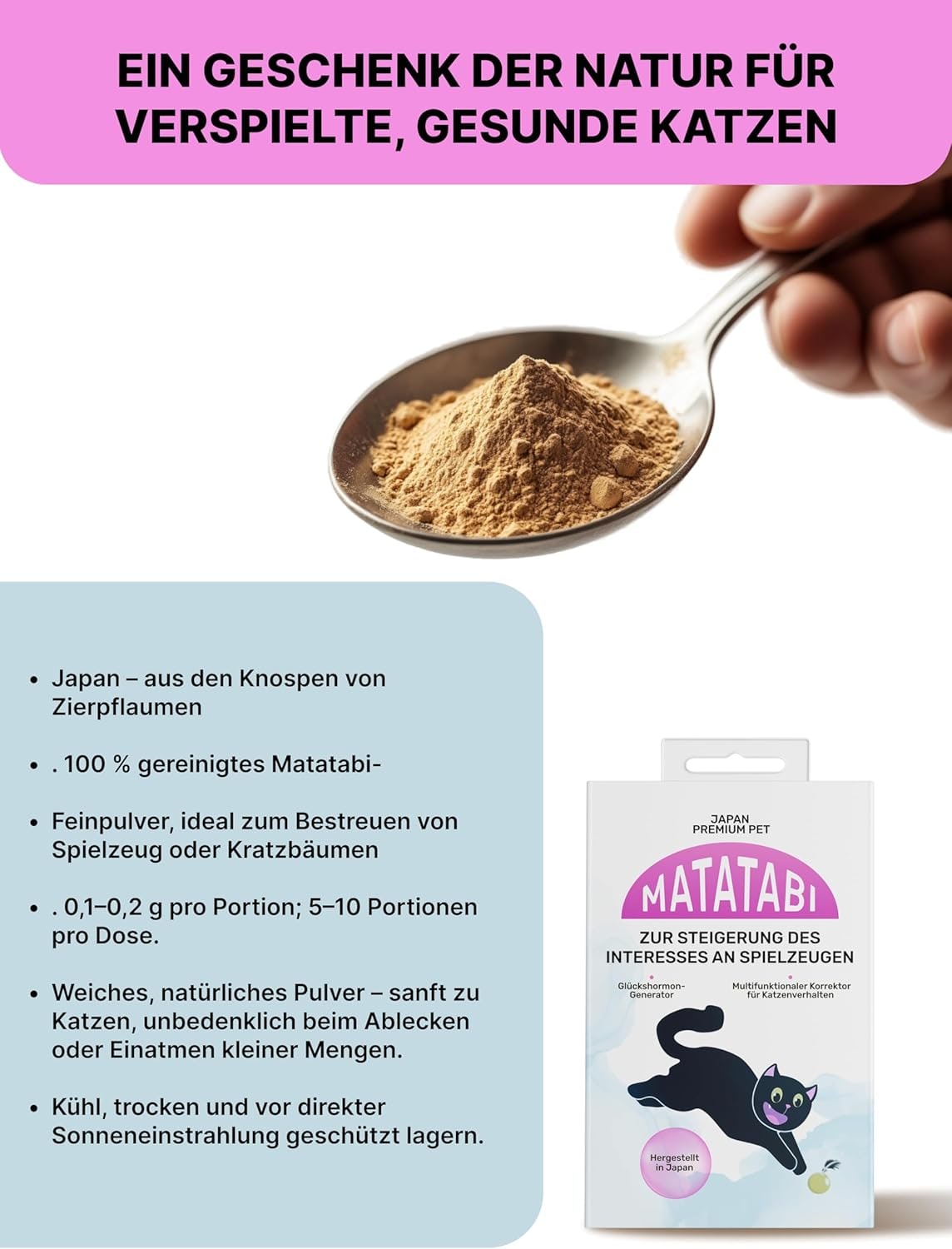 Matatabi para gatos, Matatabi para gatitos, Matatabi para el comportamiento de los gatos, Matatabi, 1 g (aumentar el interés)