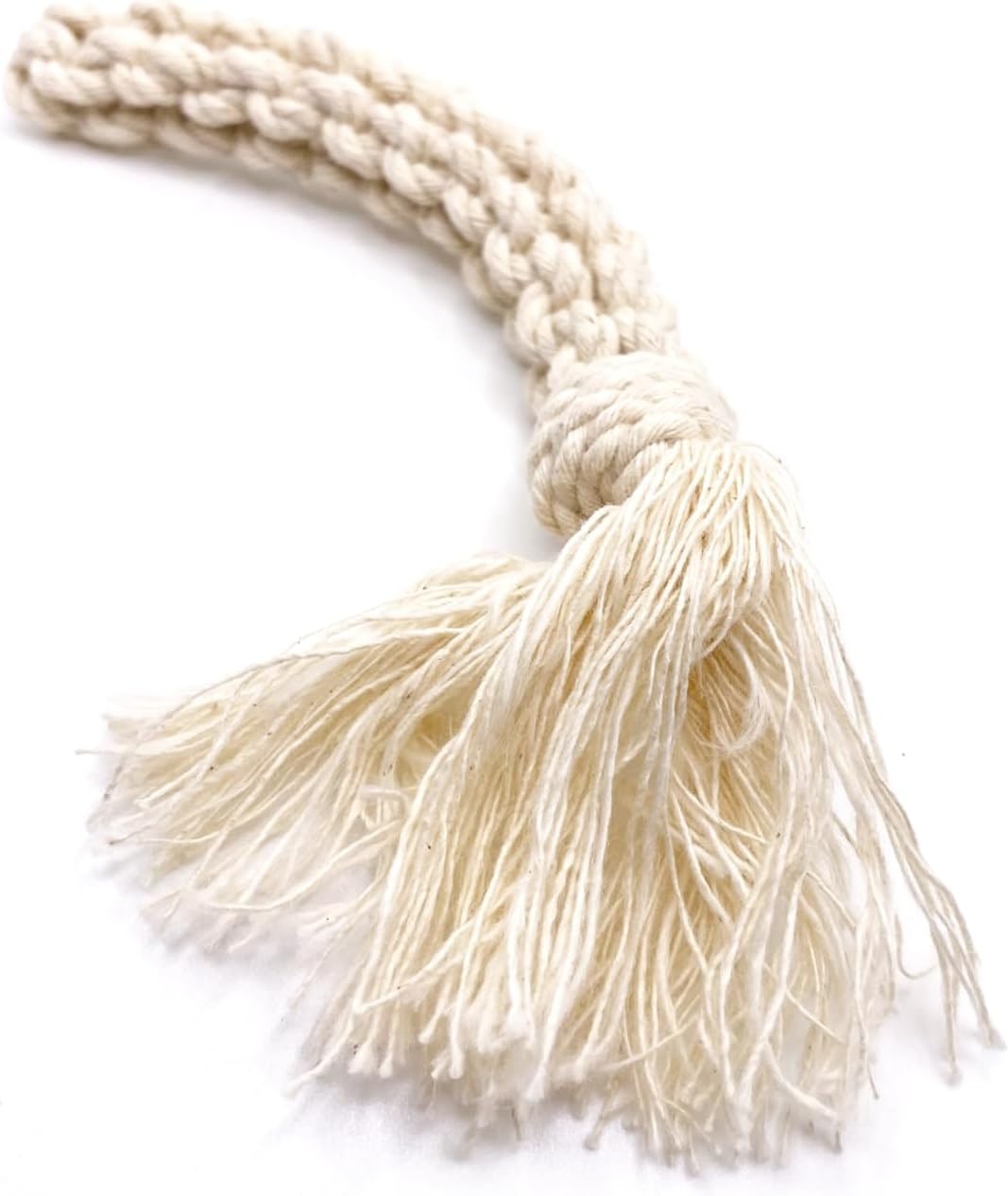 Juguete para perros, cuerda trenzada de dos hileras para cepillarse los dientes de algodón natural sin colorantes. (S)