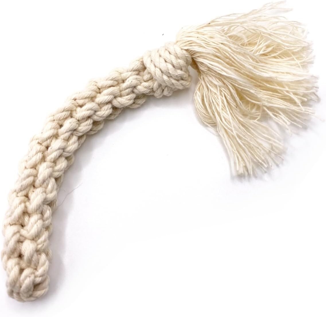 Juguete para perros, cuerda trenzada de dos hileras para cepillarse los dientes de algodón natural sin colorantes. (S)
