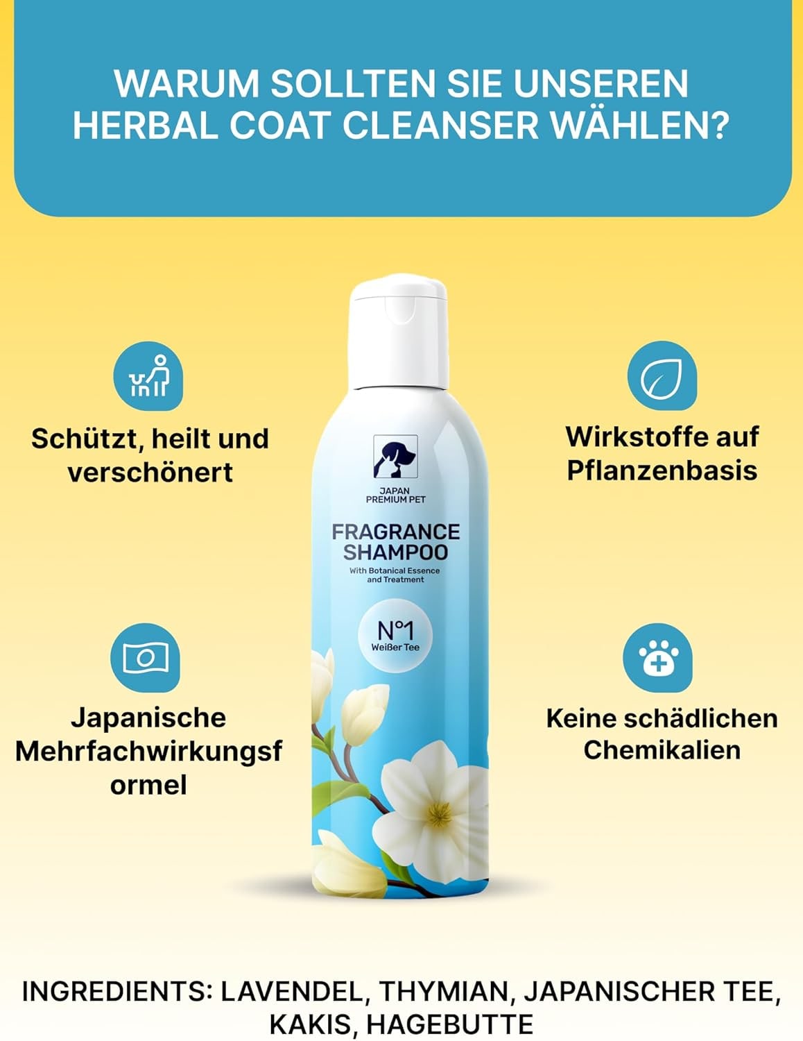 Aromatic Cat & Dog Shampoo with Floral-Fruity Aroma | Dog & Cat Shampoo with Reduced Acidity of pH 5.5 | Suitable for Puppies and Kittens as well | For Shiny Long-Hair | 250 ml