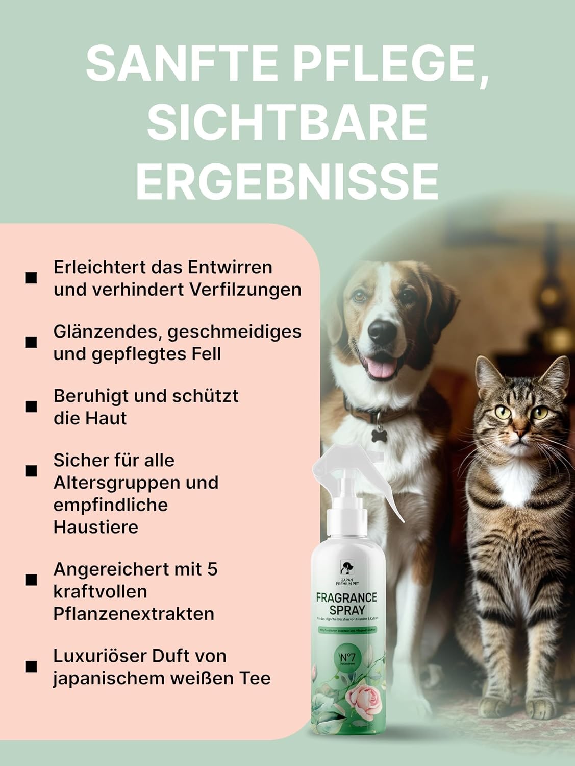Aroma Spray Balm | Leave-in Spray for Cats & Dogs | Detangles Fur & Gives Shine | Rose Fragrance, 200 ml