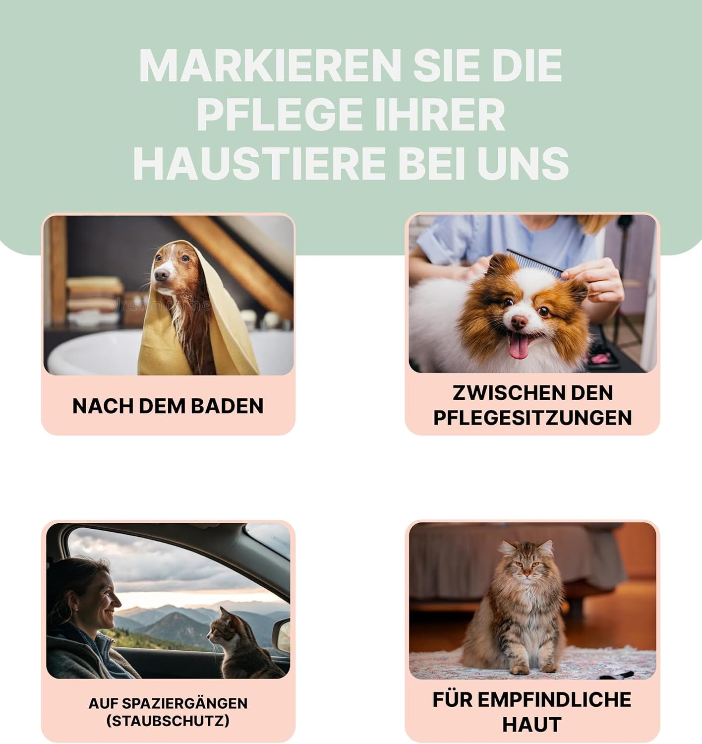 Aroma Spray Balm | Leave-in Spray for Cats & Dogs | Detangles Fur & Gives Shine | Rose Fragrance, 200 ml