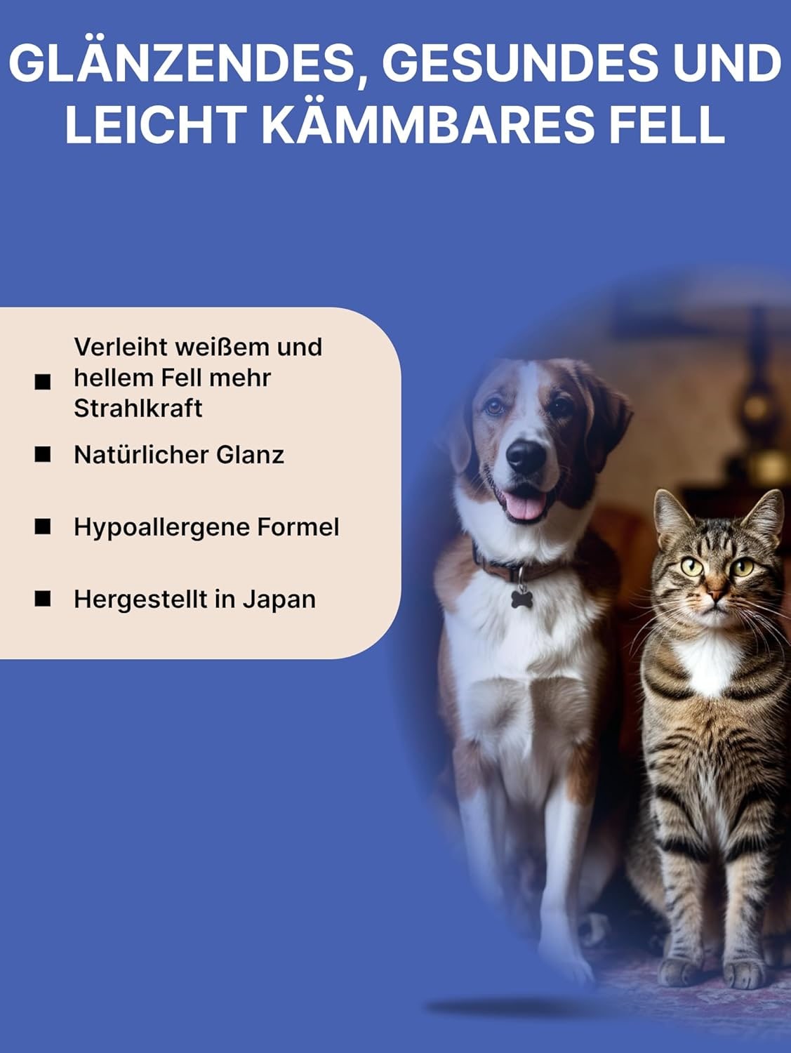 Gentle Whitening Shampoo for White Fur in Cats & Dogs - 300ml - Mild Care for Sensitive Skin