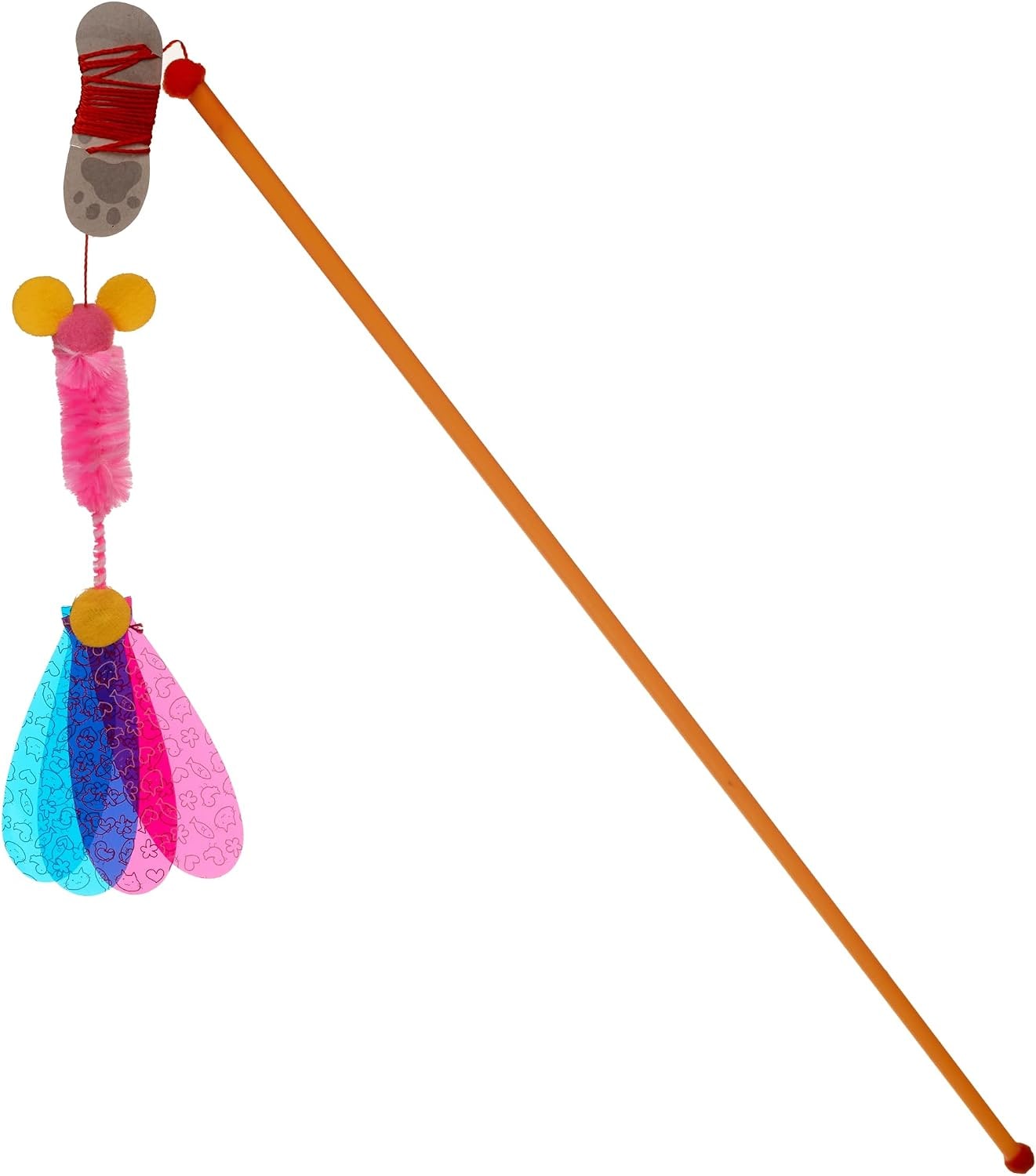 Cat Toy | Interactive Cat Fishing Rod with Mouse | Teaser Angel with Unpredictable Movement | Promotes Hunting Instinct | For Cats