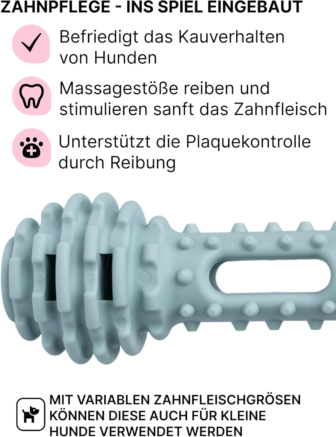 Hundezahnbürsten Spielzeug 2-in-1 – Kauspielzeug zur Zahnreinigung & Zahnfleischmassage – Interaktive Zahnpflege für Hunde – Robust & langlebig für tägliche Dentalpflege