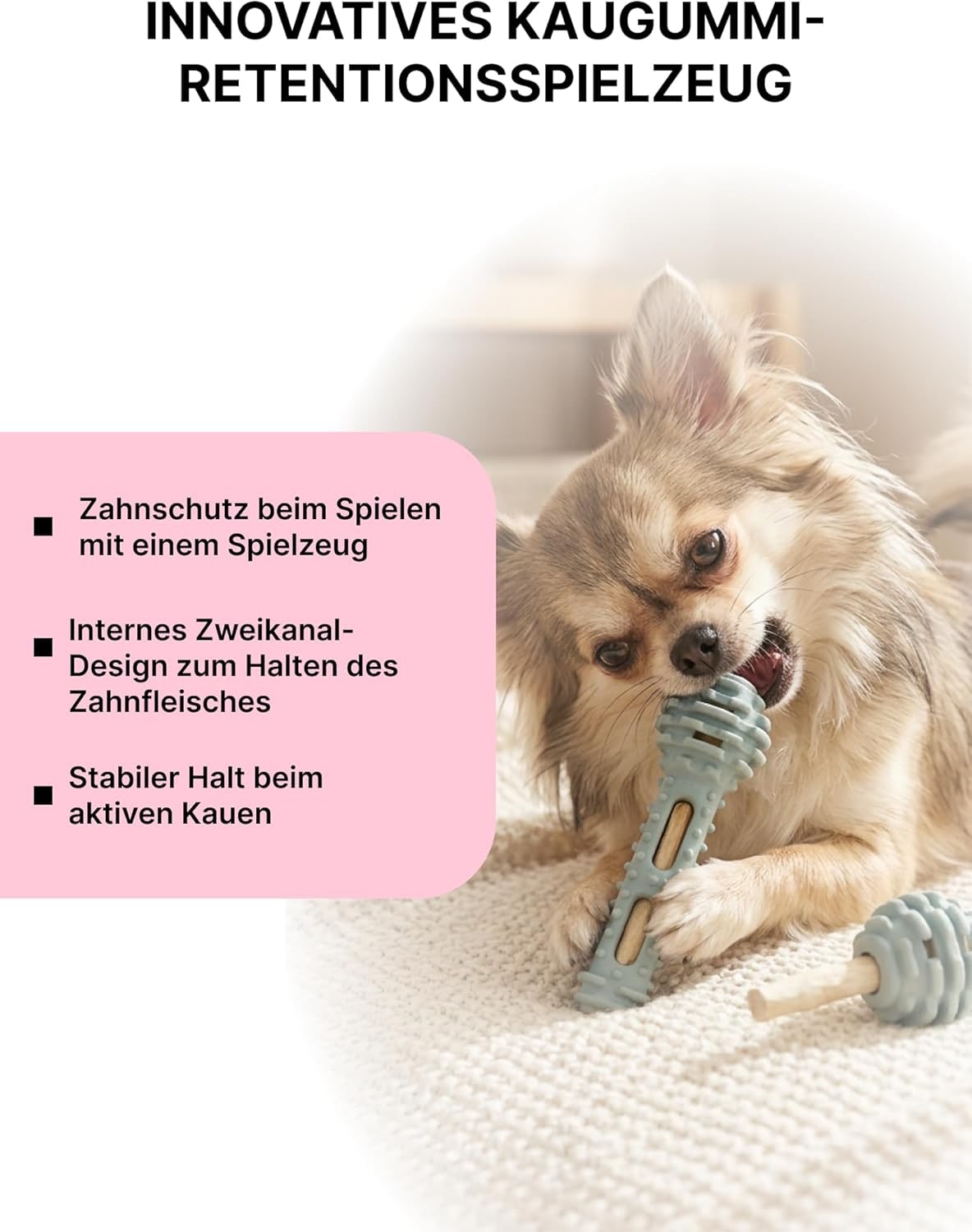 Hundezahnbürsten Spielzeug 2-in-1 – Kauspielzeug zur Zahnreinigung & Zahnfleischmassage – Interaktive Zahnpflege für Hunde – Robust & langlebig für tägliche Dentalpflege