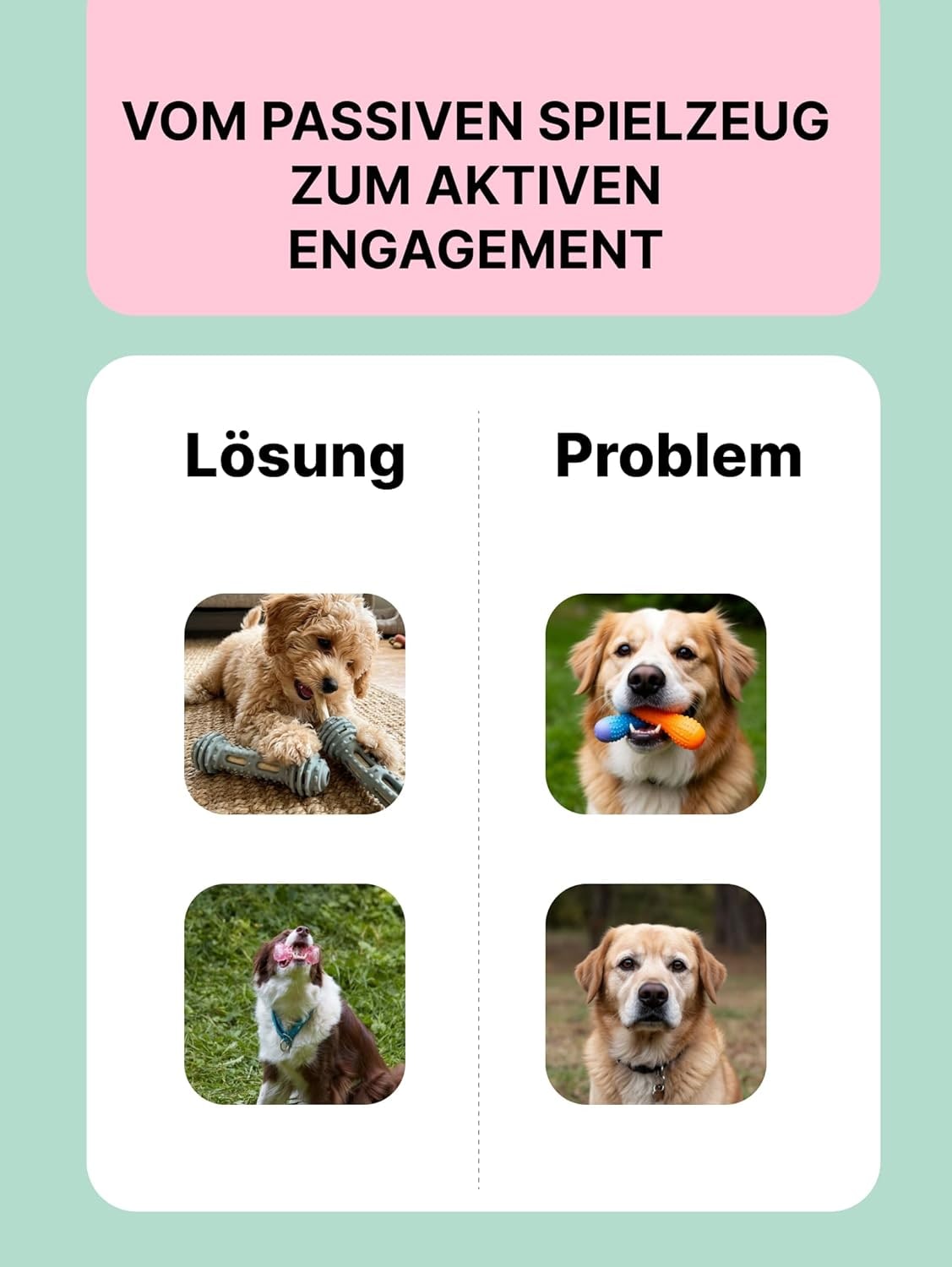 Hundezahnbürsten Spielzeug 2-in-1 – Kauspielzeug zur Zahnreinigung & Zahnfleischmassage – Interaktive Zahnpflege für Hunde – Robust & langlebig für tägliche Dentalpflege