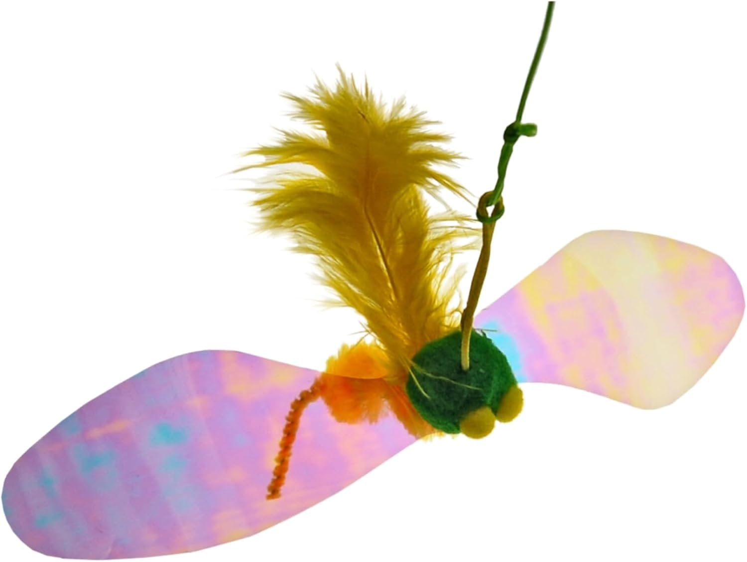 Cat Toy for Cats, Interactive Cat Fishing Rod with Extendable Spin Rod, Bird Orange, Activity Toy for Home Cats, Activates Hunting Instinct and Movement